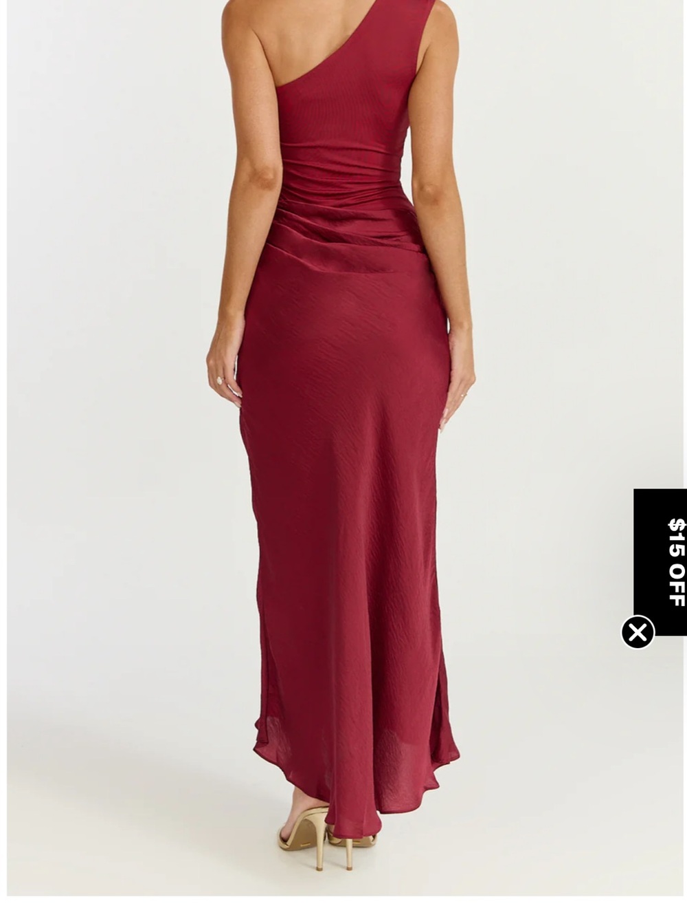 SHOWPO ASTRID MIDI DRESS One-Shoulder Burgundy Evening Dress NWT - Picture 2 of 12